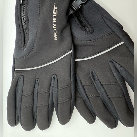 ISOTONER Men's Black SmartDri Fleece inside Gloves Eco comfort PFC free size XL - Picture 3 of 6